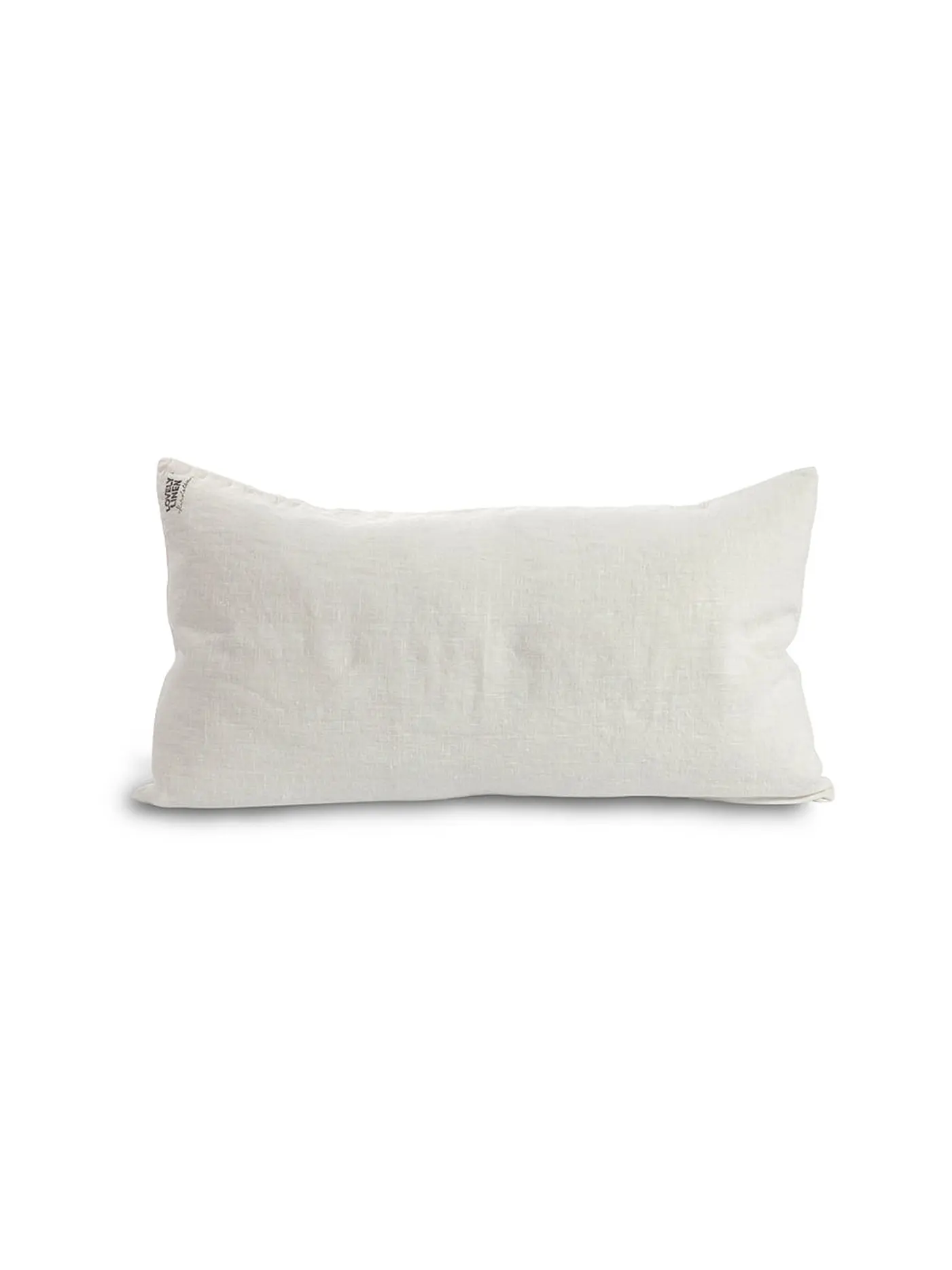 LOVELY LINEN | Leinen-Kissenbezug 40x80cm (Dusty Blue) | weiss